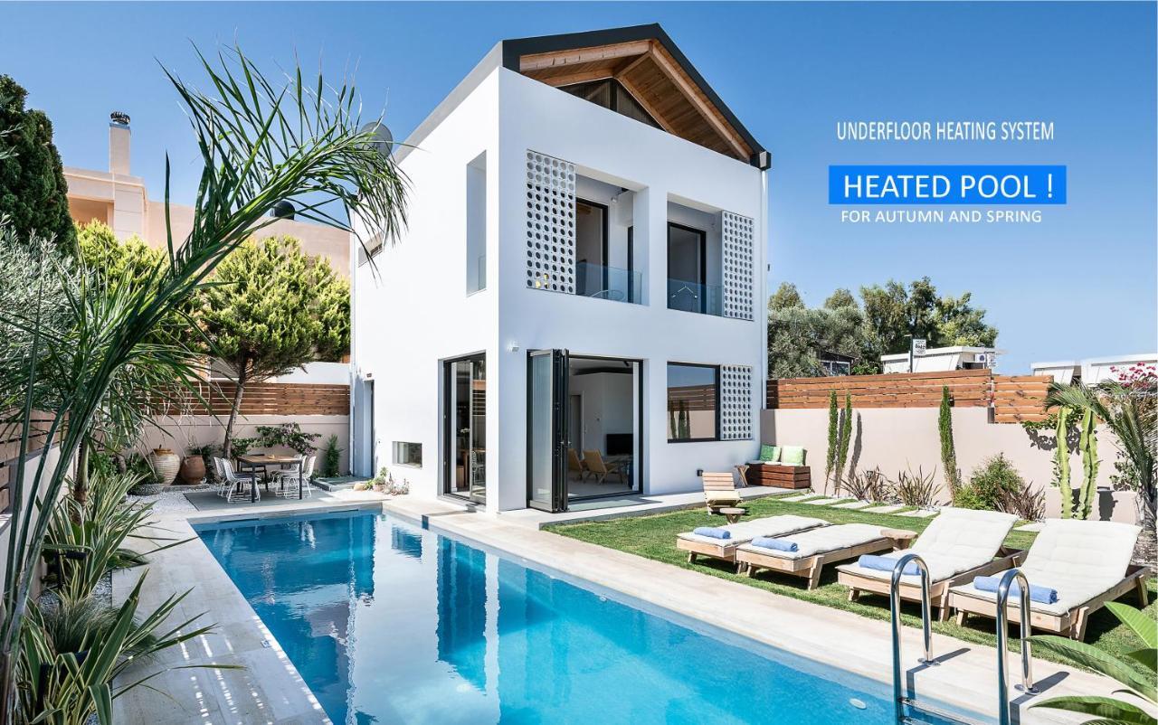 Fos Villa, A Luxe House With Private Heated Pool Galatás Exteriör bild